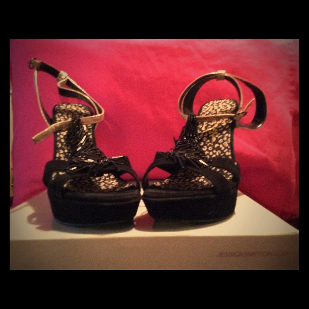 Strappy suede Jessica Simpson heels